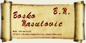 Boško Mašulović vizit kartica